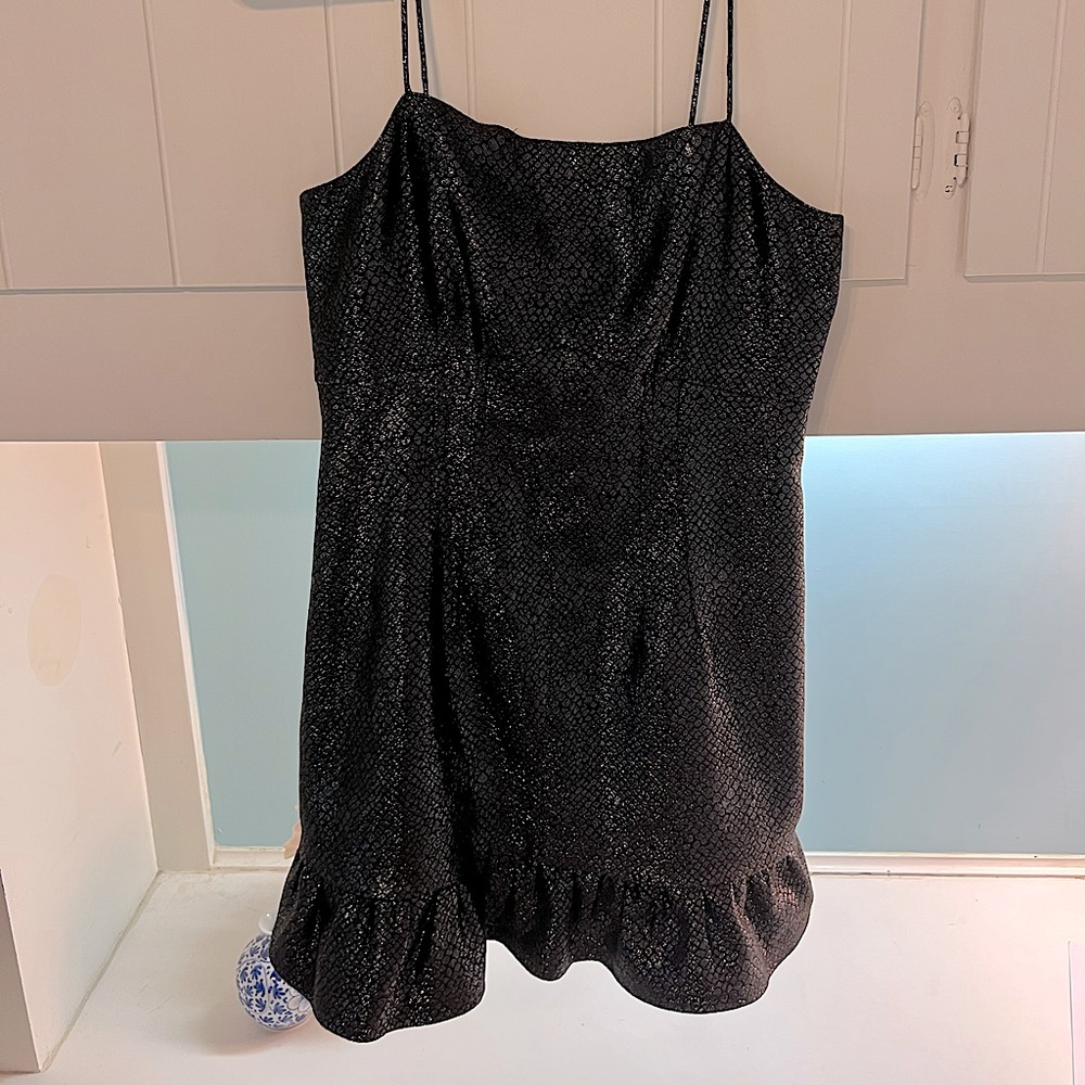 Saylor Black and Silver Snake Print Mini Dress